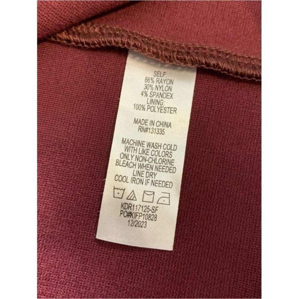 nine britton Double-Strap‎ V-Neck Midi Dress Burgundy Plum Large Career Evening - Picture 11 of 11